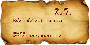 Körözsi Tercia névjegykártya